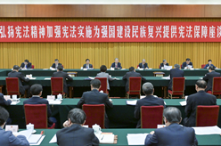 趙樂際出席“弘揚憲法精神，加強憲法實施，為強國建設、民族復興提供憲法保障”座談會并講話