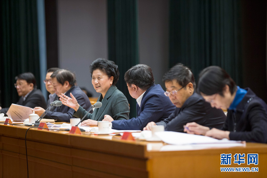 1月16日，中共中央政治局委員、國務院副總理劉延東在北京出席“加強和改進新形勢下高校思想政治工作專題研討班”開班式。 新華社記者崔新鈺 攝