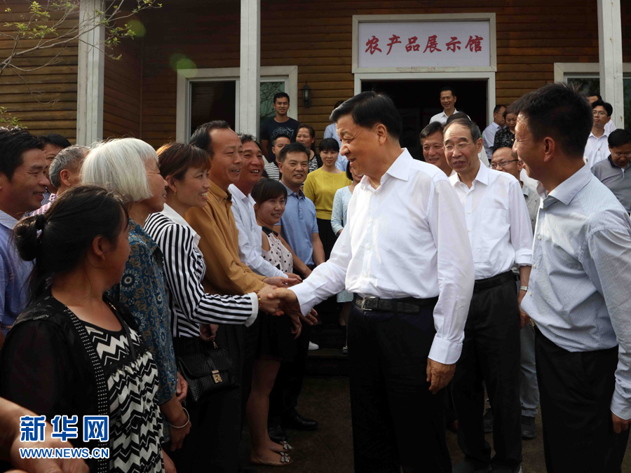 6月8日至10日，中共中央政治局常委、中央書(shū)記處書(shū)記劉云山在福建調(diào)研。這是6月9日，劉云山在周寧縣上洋村與村民親切交談。新華社記者 劉衛(wèi)兵 攝