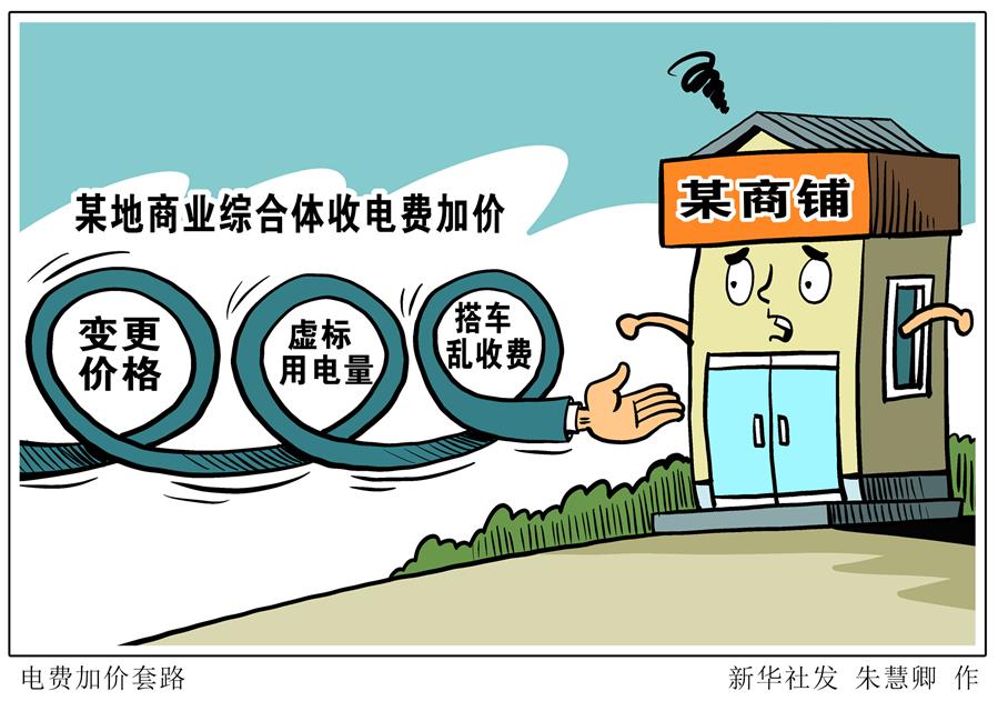 （圖表·漫畫）［新華視點(diǎn)·國務(wù)院大督查在行動］電費(fèi)加價(jià)套路