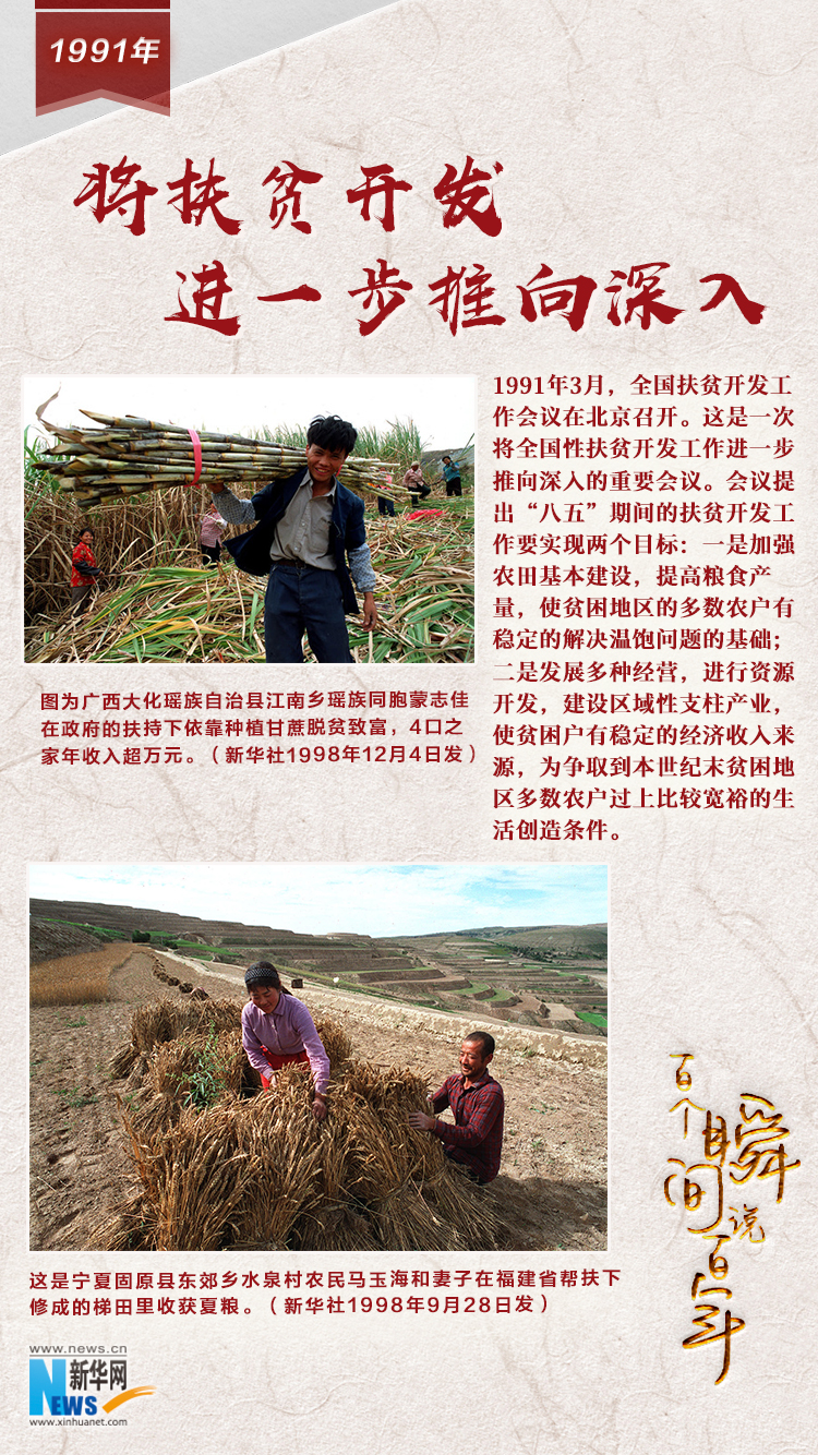 1991，將扶貧開發(fā)進(jìn)一步推向深入