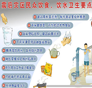 震后災(zāi)區(qū)民眾飲食、飲水衛(wèi)生要點(diǎn)