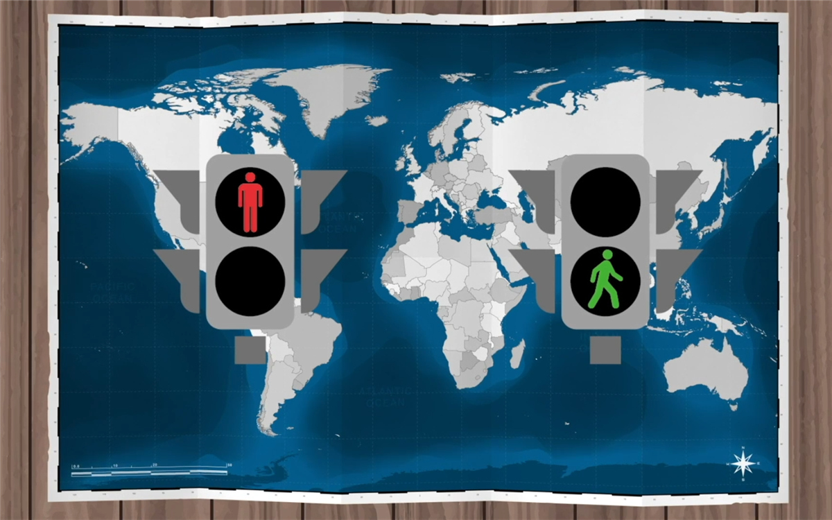 聯(lián)合國(guó)確定了紅燈停、綠燈行的規(guī)則