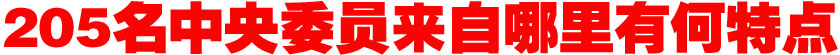 205名中央委員來自哪里？有何特點(diǎn)？