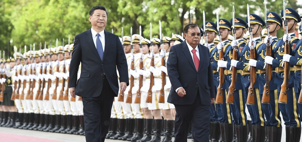 資料圖：習(xí)近平同老撾人民革命黨中央總書(shū)記、國(guó)家主席本揚(yáng)舉行會(huì)談